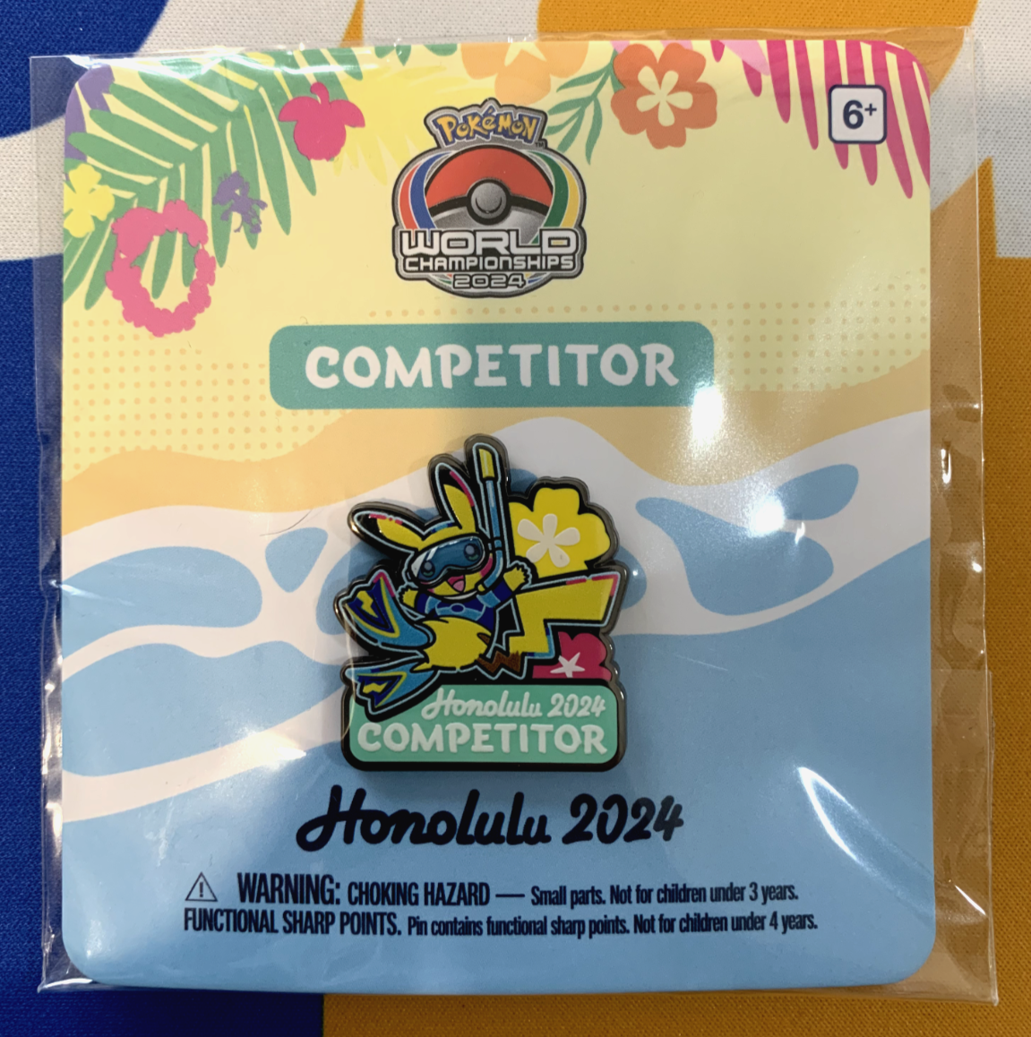 Pokemon 2024 Worlds Hawaii Honolulu Competitor exclusive Pin badge