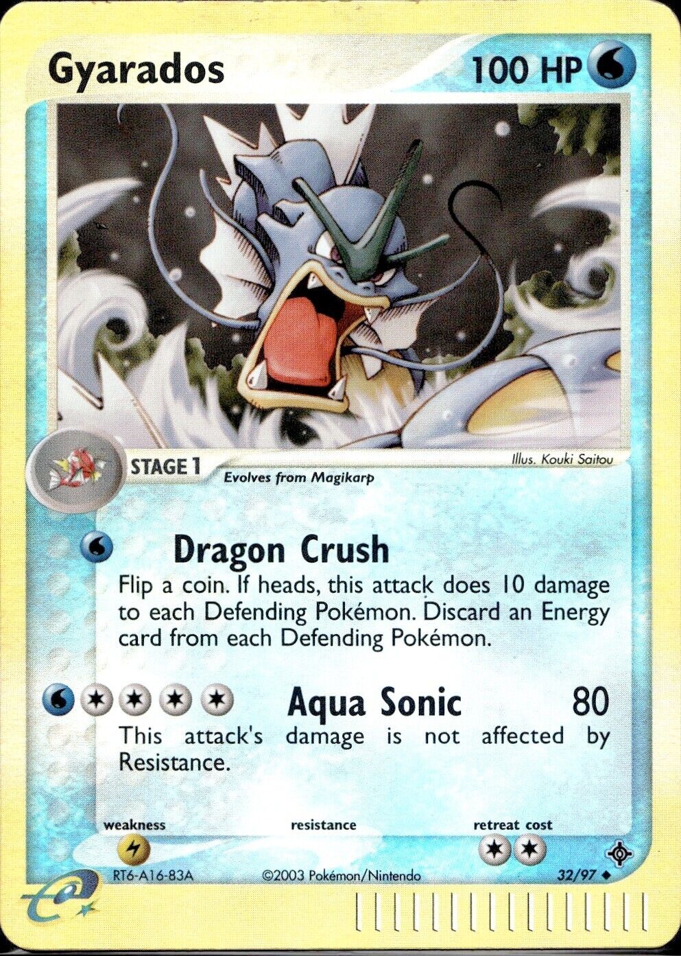 Pokemon Gyarados 32/97 ex Dragon Reverse Holo Near Mint Condition