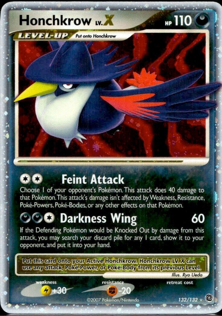 Pokemon Honchkrow Lv X132/132 D&P Secret Wonders Near Mint Condition