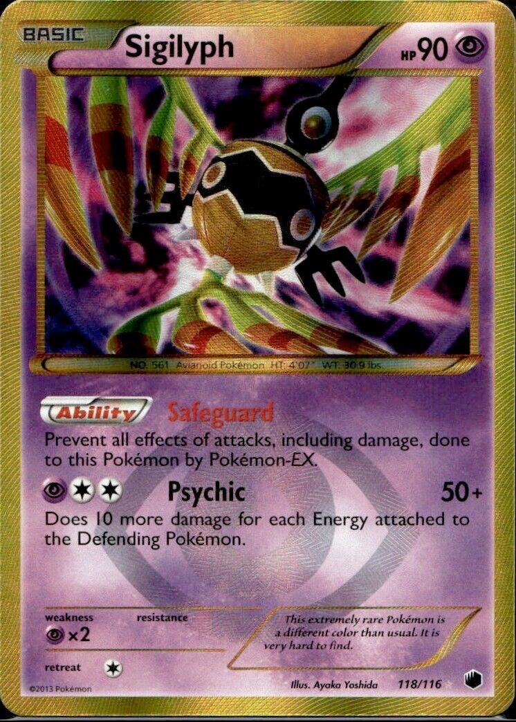 Pokemon Sigilyph 118/115 B&W Plasma Freeze Light Play Condition