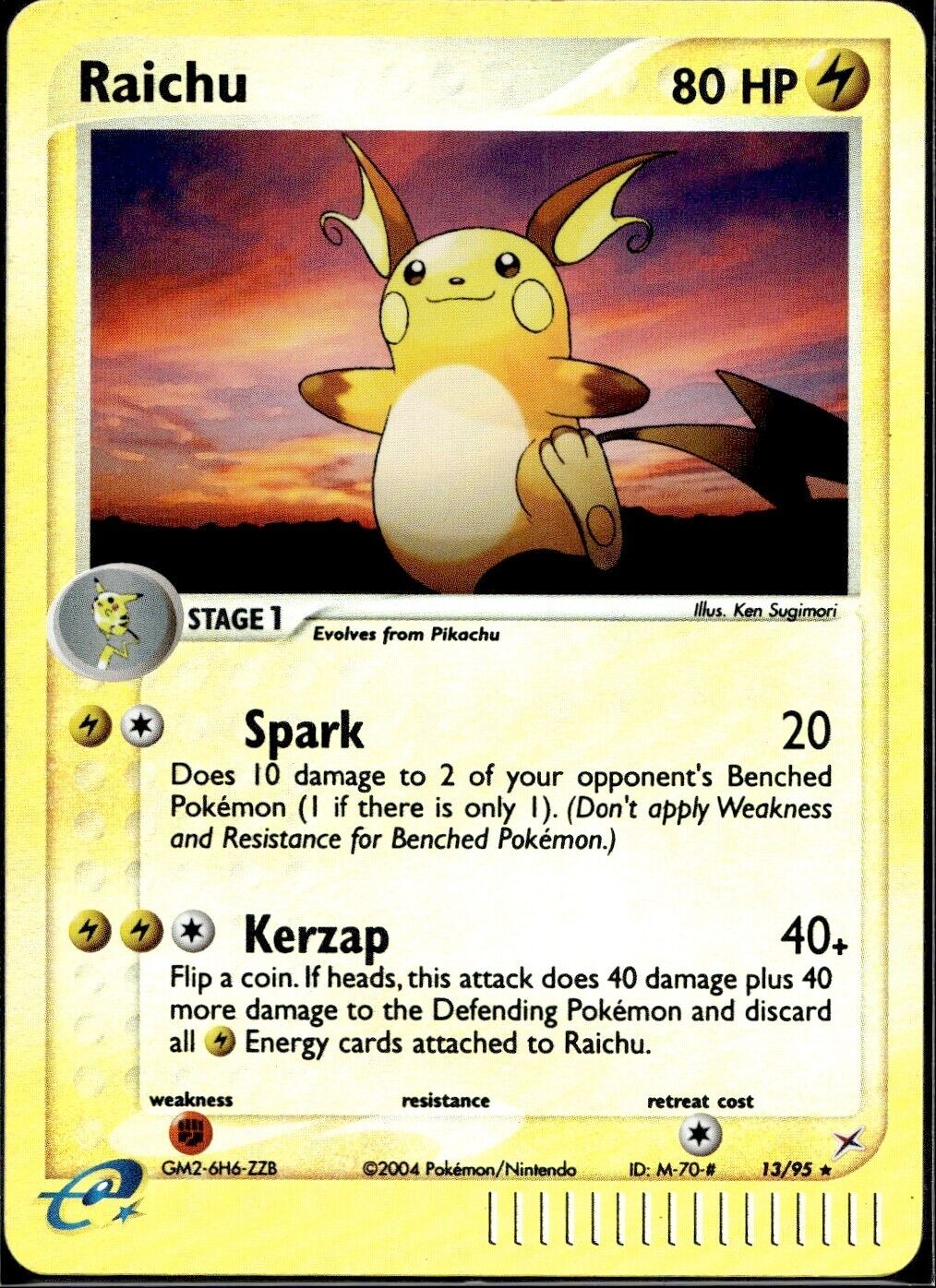 Pokemon Raichu 13/95 Reverse ex Team Magma Team Aqua Near Mint Condition