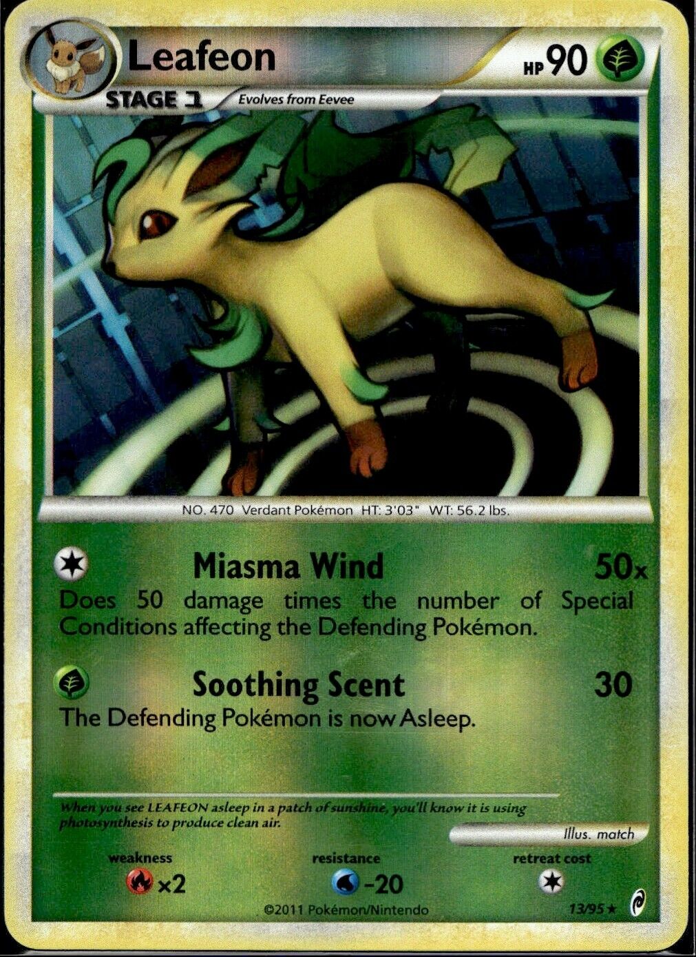 Pokemon Leafeon 13/95 Reverse Call of Legends Near mint Condition