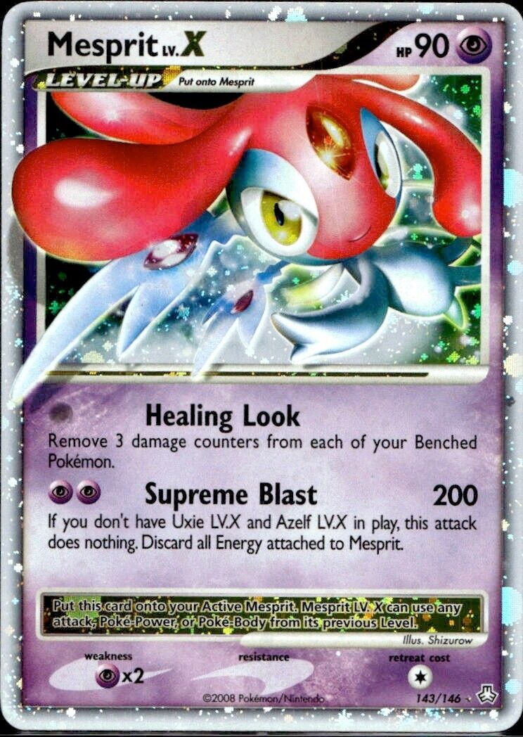 Pokemon Mesprit Lv X 143/146 D&P Legends Awakened Light Play Condition