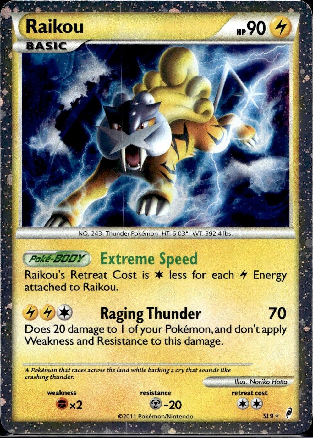 Pokemon Raikou SL9 Call of Legends Secret Rare Near Mint Condition