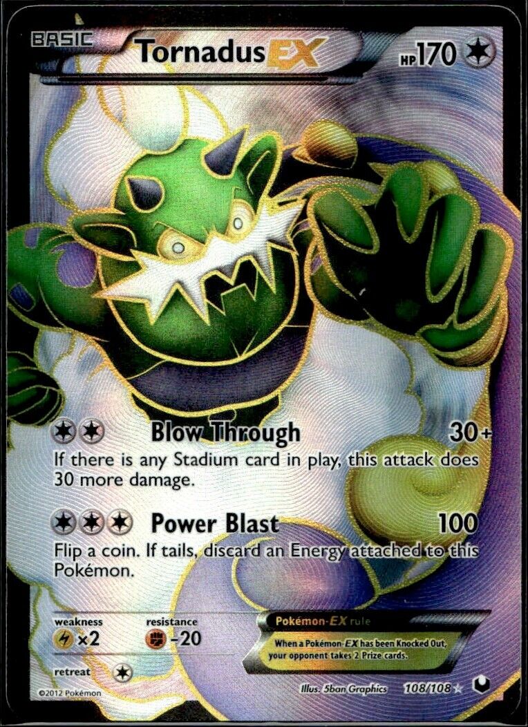 Pokemon Tornadus ex 108/108 B&W Dark Explorers Light Play Condition
