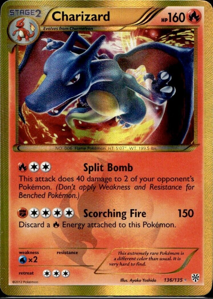 Pokemon Charizard 136/135 B&W Plasma Storm Secret Rare Light Play Condition