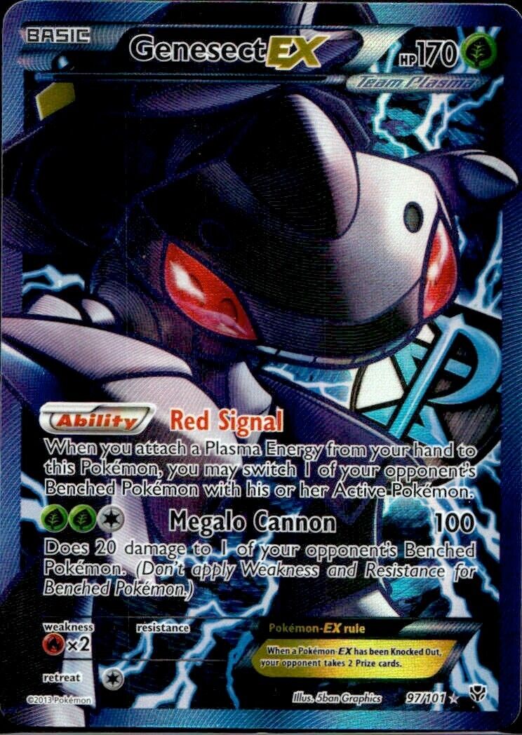 Pokemon Genesect ex 97/101 B&W Plasma Blast Light Play Condition
