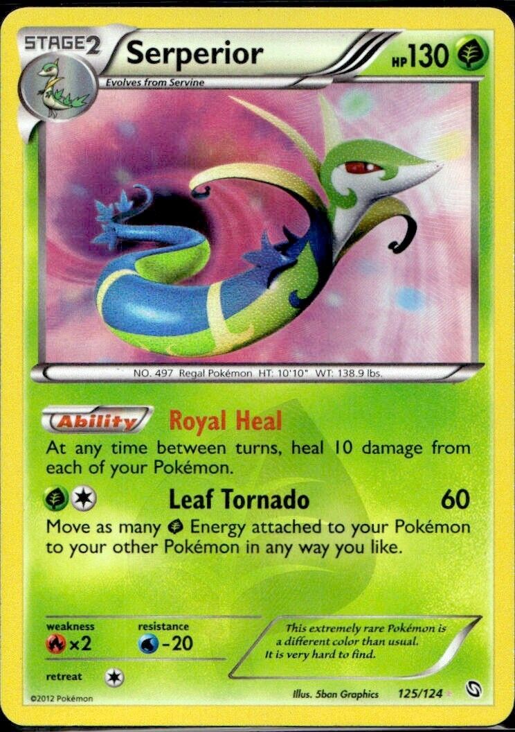 Pokemon Serperior 125/124 B&W Dragons Exalted Light Play Condition