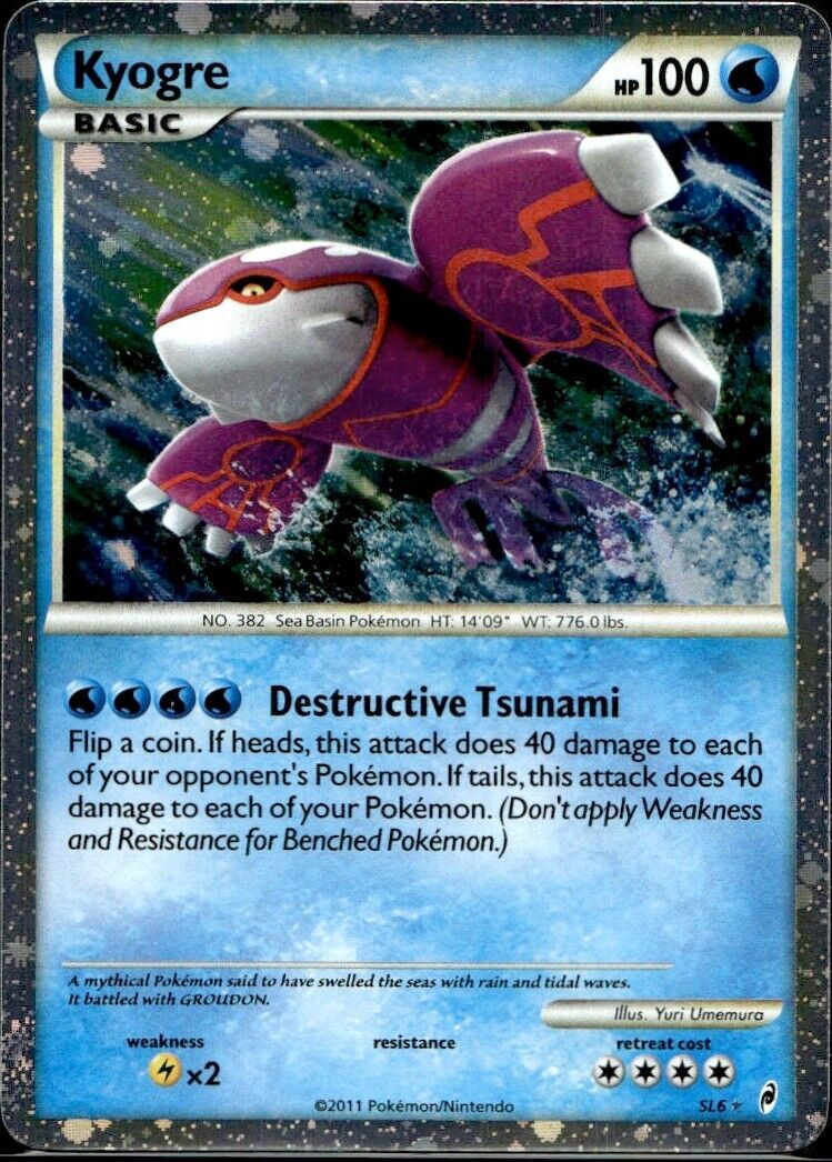 Pokemon Kyogre SL6 Call of Legends Secret Rare Light Play Condition
