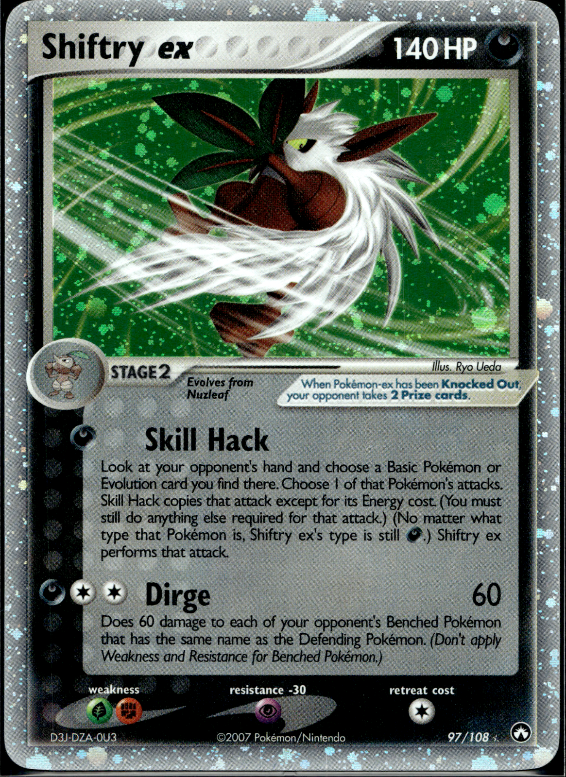 Pokemon Shiftry ex 97/108 ex Power Keepers Near Mint Condition