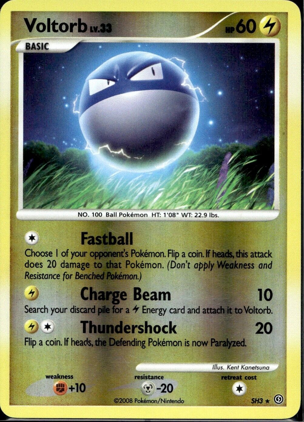 Pokemon Voltorb SH3 Platinum Arceus Shiny Light Play Condition