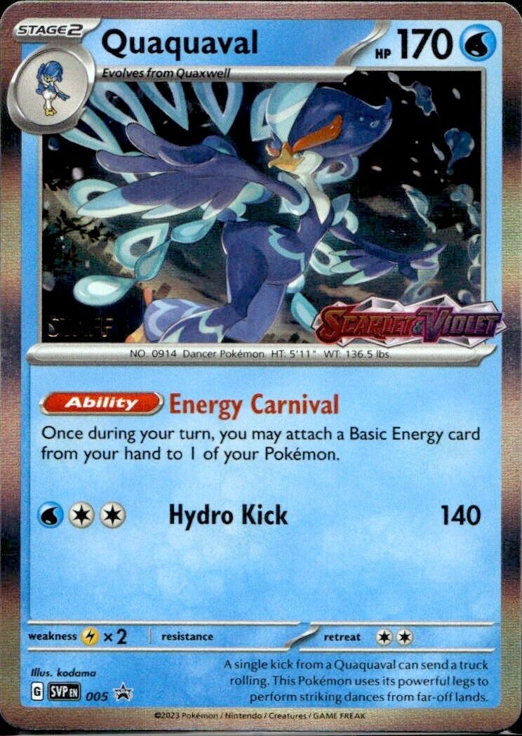 Pokemon Quaquaval SVP 005 Scarlet & Violet Staff Promo Near Mint Condition