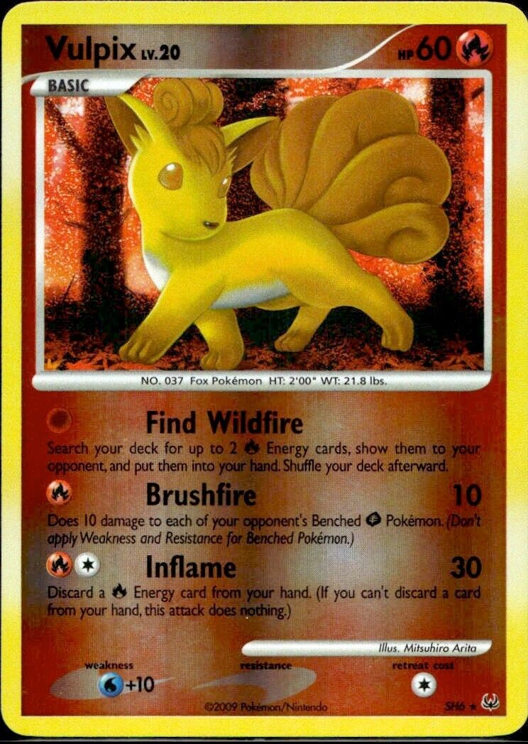 Pokemon Vulpix SH6 Platinum Near Mint Condition