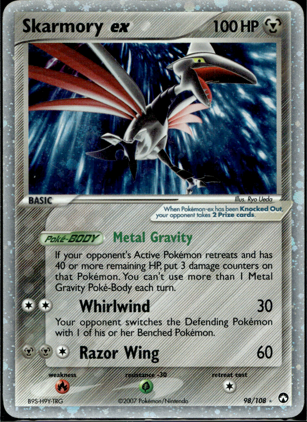 Pokemon Skarmory ex 98/108 ex Power Keepers Moderate Play Condition