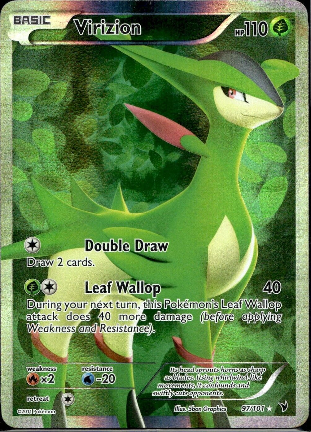 Pokemon Virizion 97/101 B&W Noble Victories Near Mint Condition