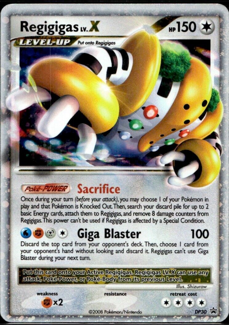 Pokemon Regigigas Lv X DP30 Promo Light Play Condition