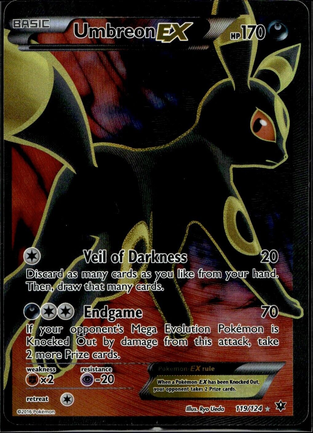 Pokemon Umbreon EX 119/124 X&F Fates Collide Near Mint Condition