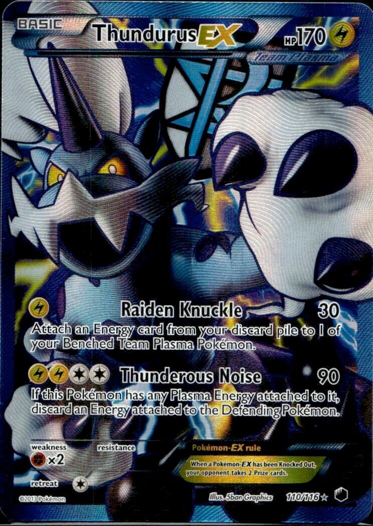 Pokemon Thundurus ex 110/116 B&W Plasma Freeze Near Mint Condition