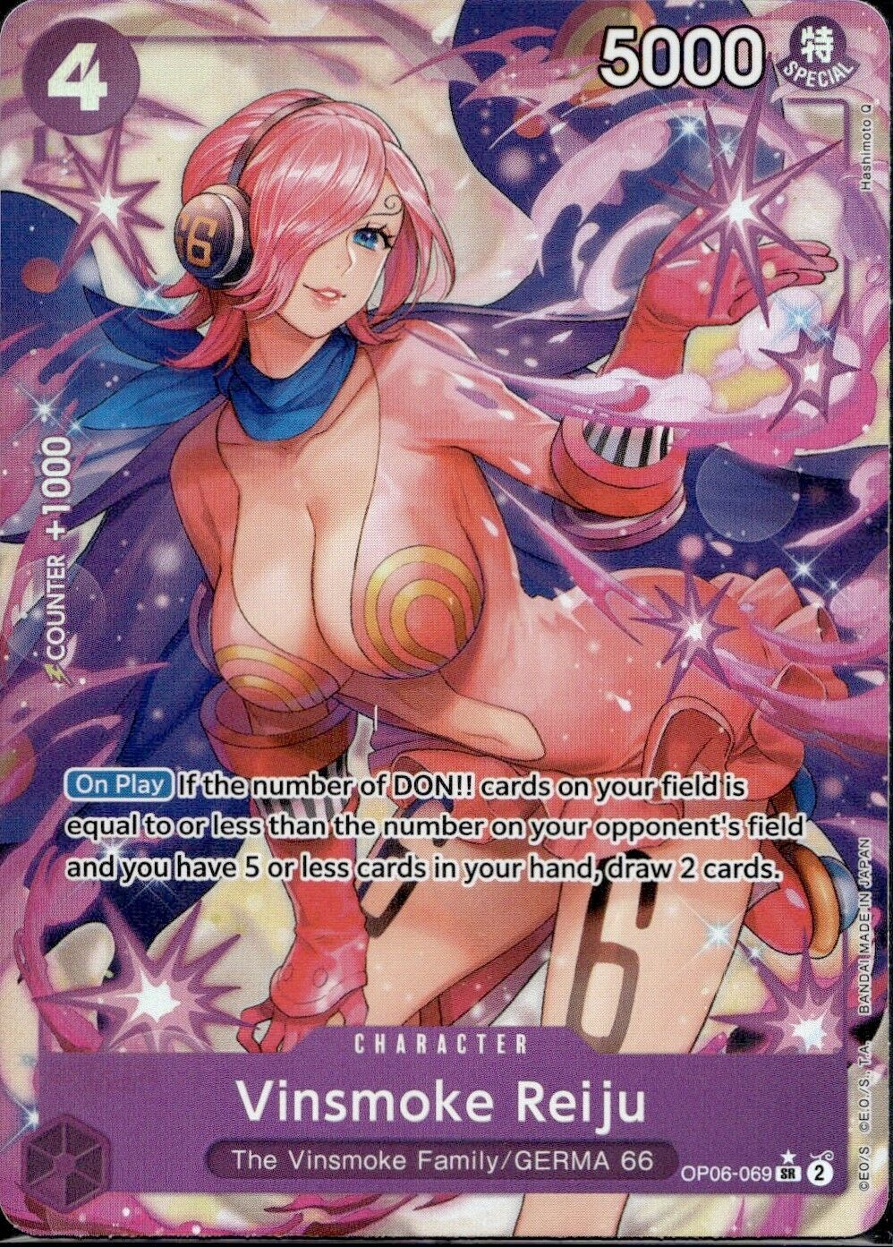 One Piece CCG Vinsmoke Reiju OP06-069 SR Alt Near Mint Condition