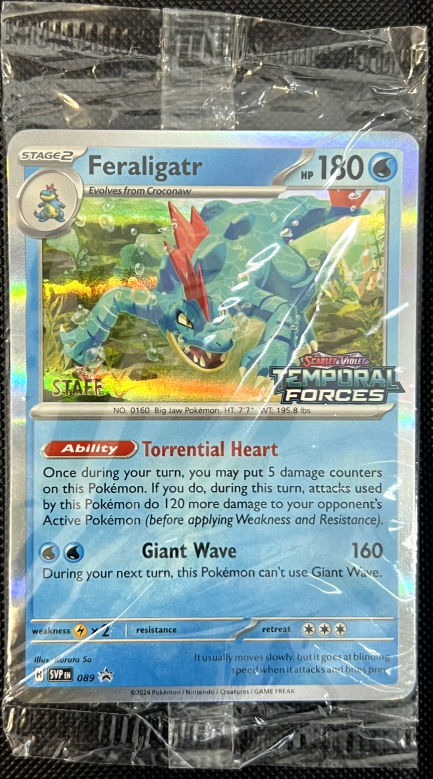 Pokemon Temporal Forces SV05 Pre Release STAFF Sealed Pack of 4 Cards