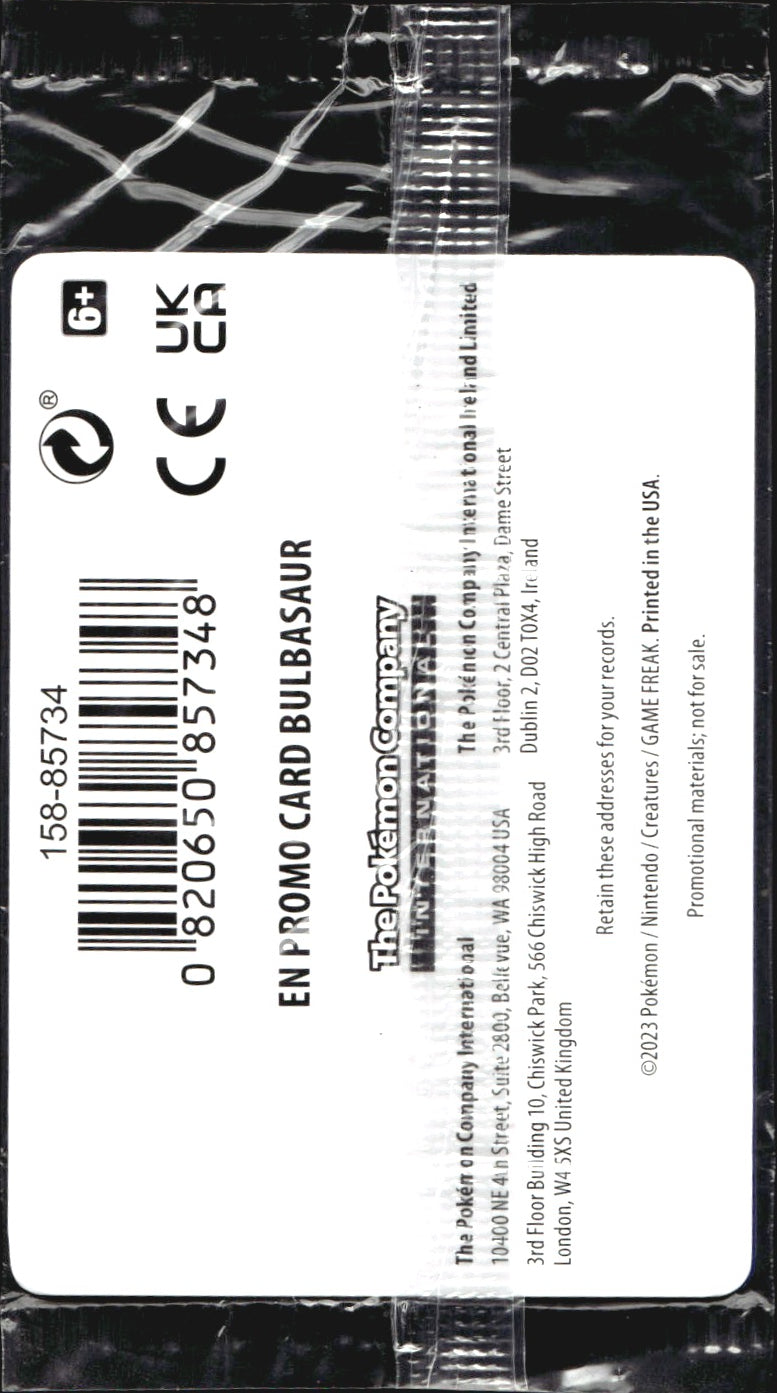 Bulbasaur 001/165 151 Stamped Sealed Promo