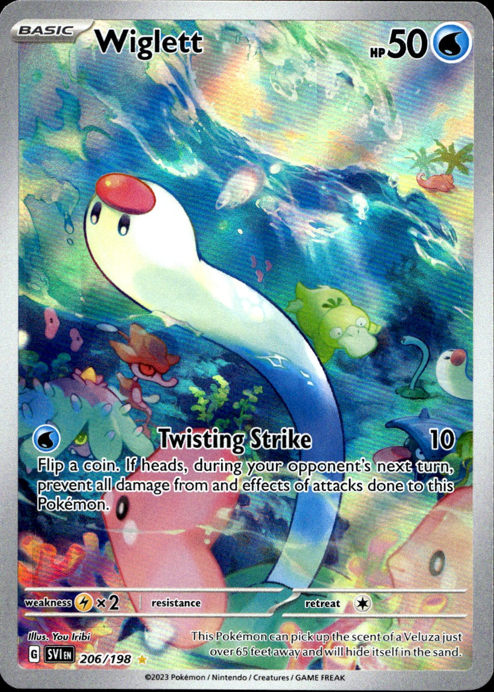 Pokemon Wiglett 206/198 Art Rare Scarlet & Violet