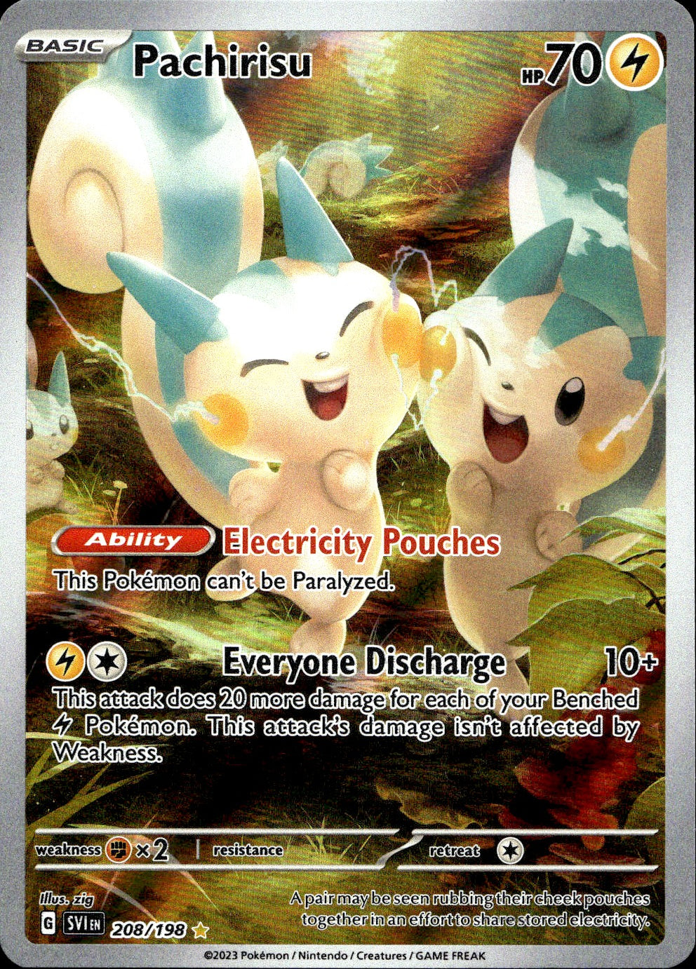 Pokemon Pachirisu 208/198 Art Rare Scarlet & Violet
