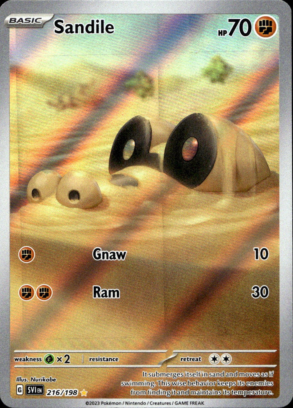 Pokemon Sandile 216/198 Art Rare Scarlet & Violet