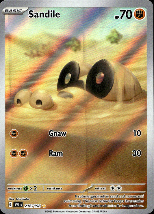 Pokemon Sandile 216/198 Art Rare Scarlet & Violet