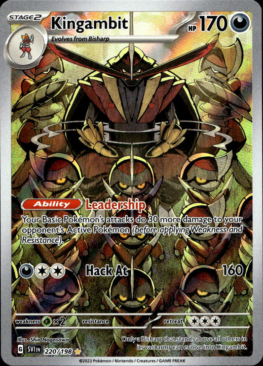 Pokemon Kingambit 220/198 Art Rare Scarlet & Violet