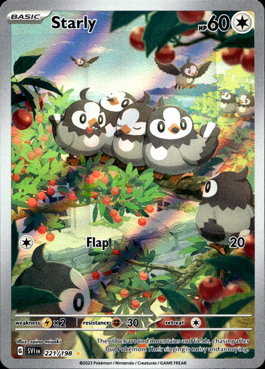 Pokemon Starly 221/198 Art Rare Scarlet & Violet