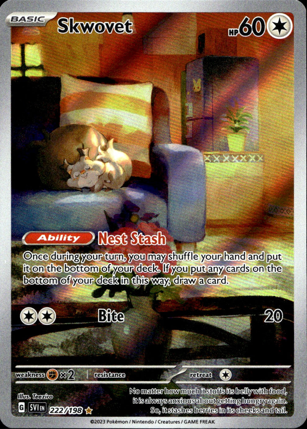 Pokemon Skwovet 222/198 Art Rare Scarlet & Violet