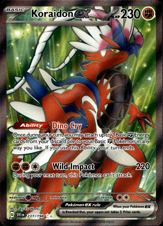 Pokemon Koraidon ex 231/198 Full Art Scarlet & Violet