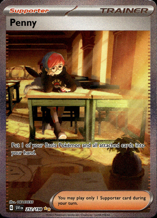 Pokemon Penny 252/198 Special Illustration Rare Scarlet & Violet