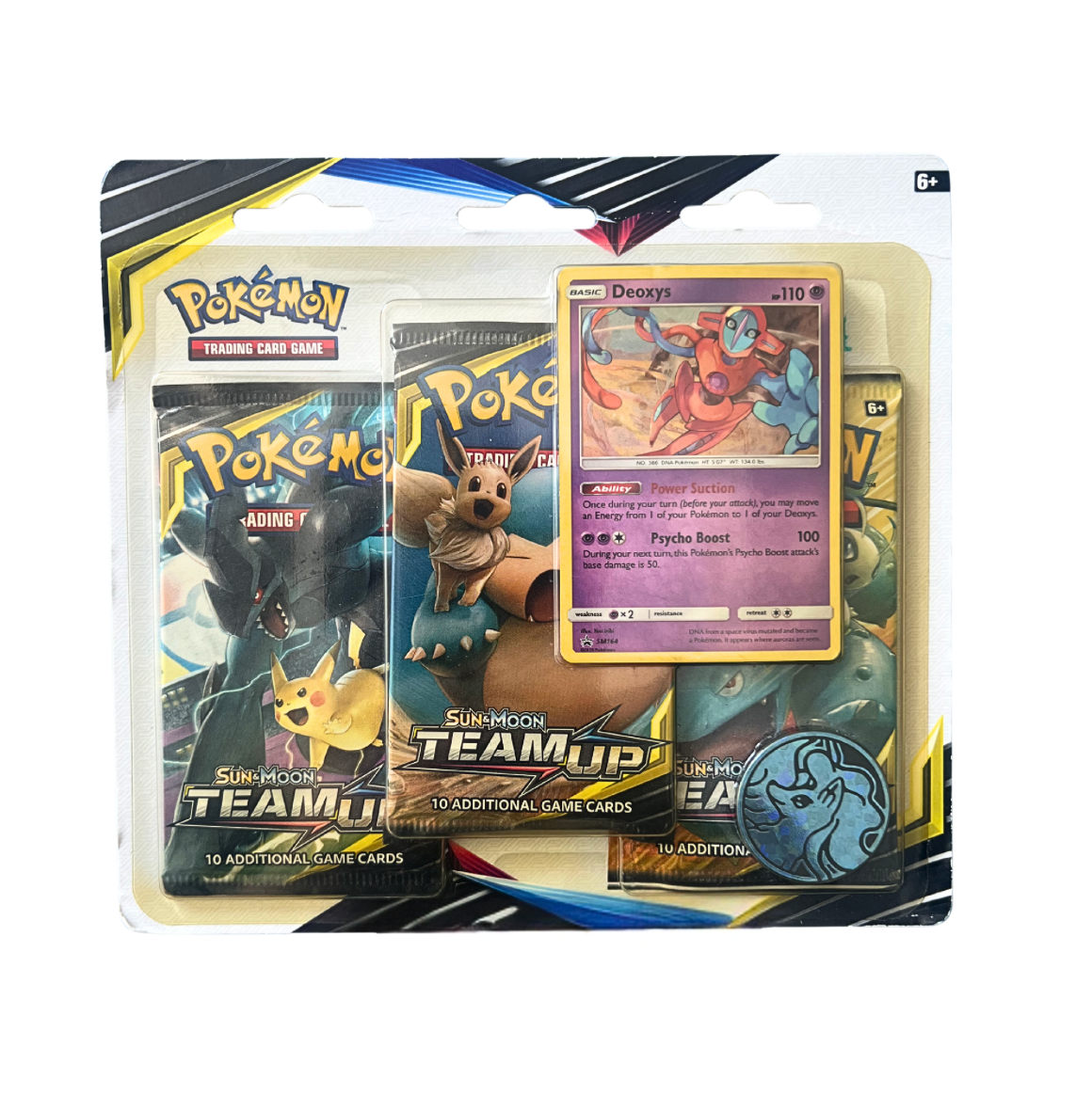 Pokemon S&M Team Up Triple Blister Pack Deoxys SM164 Promo (SUNFADED)