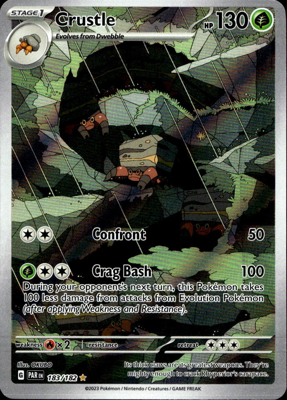 Crustle 183/182 Illustration Rare Paradox Rift Pokemon Near Mint