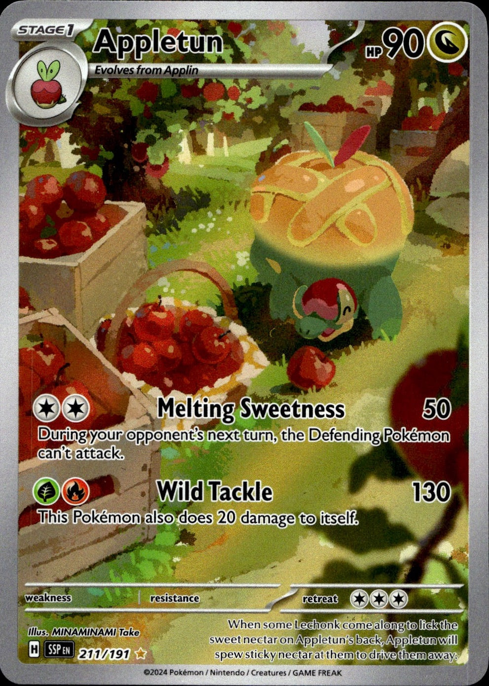 Appletun 211/191 Illustration Rare Surging Sparks Pokemon Near Mint