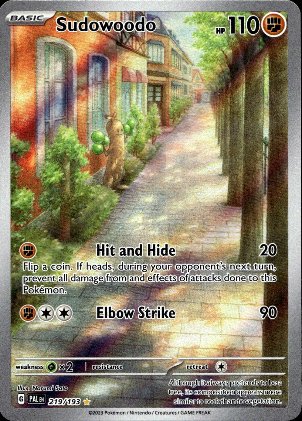 Sudowoodo 219/193 Illustration Rare Paldea Evolved Pokemon Near Mint