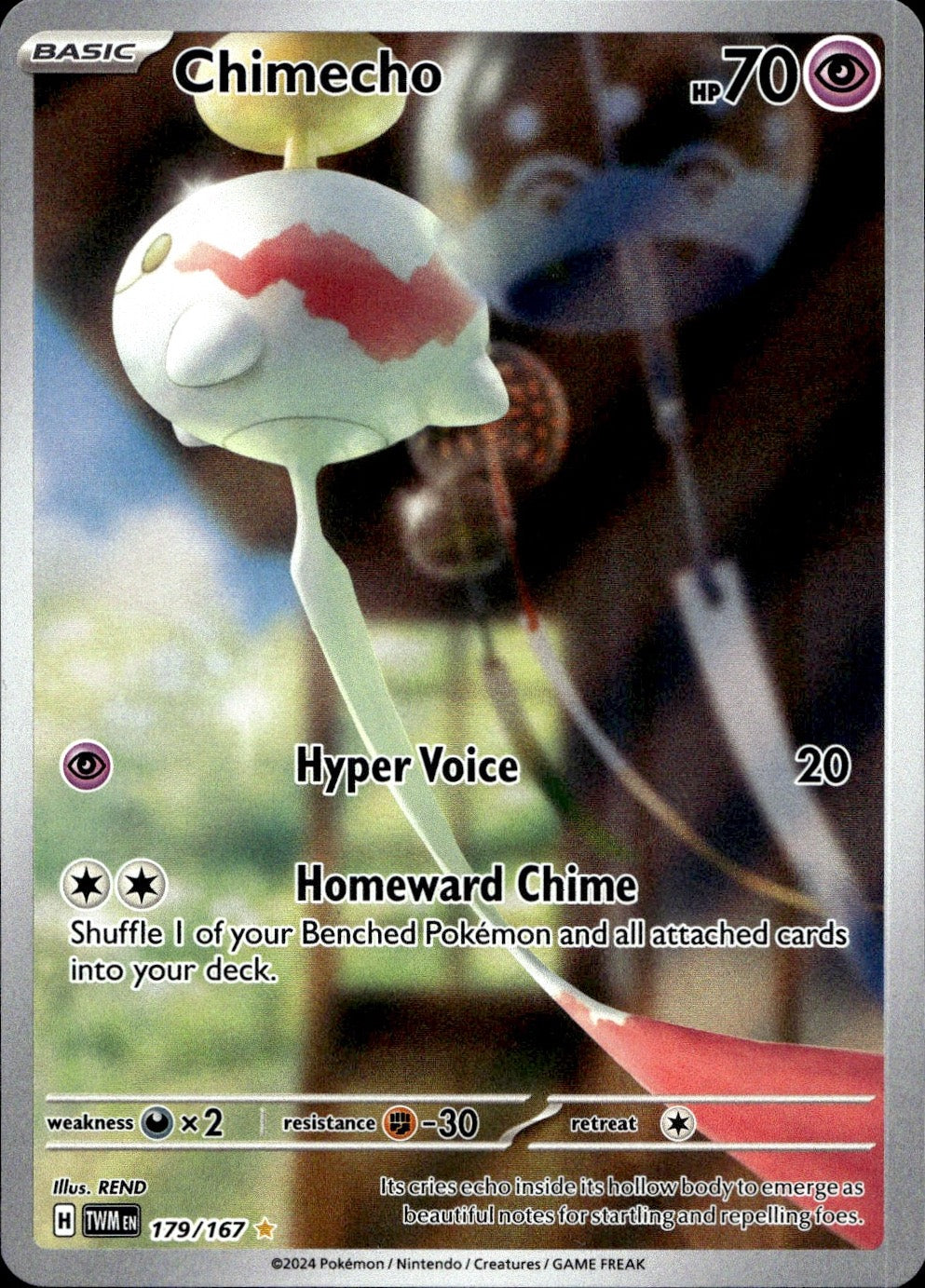 Chimecho 179/167 Illustration Rare Twilight Masquerade Pokemon Near Mint