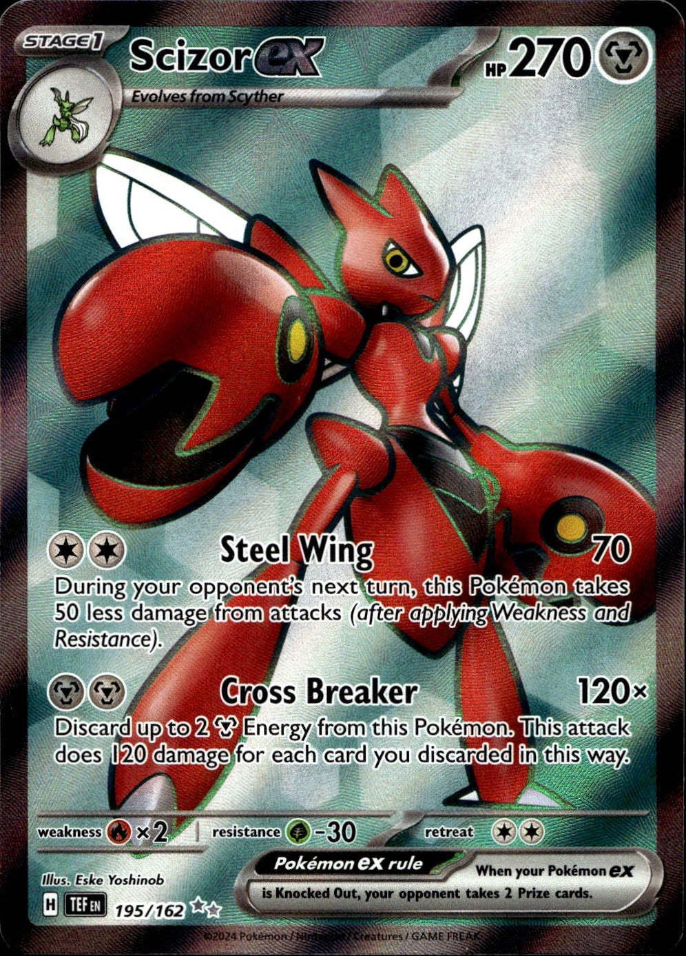 Scizor ex 195/162 Ultra Rare Temporal Forces Pokemon Near Mint