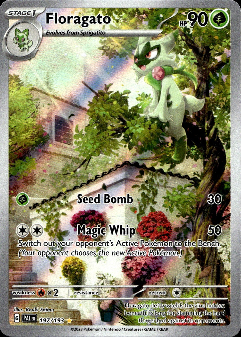 Floragato 197/193 Illustration Rare Paldea Evolved Pokemon Near Mint