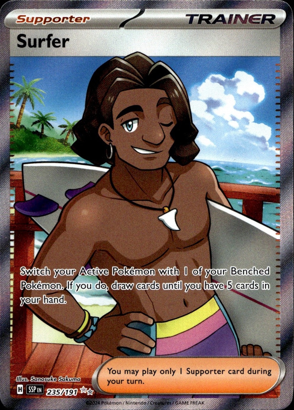 Surfer 235/191 Ultra Rare Surging Sparks Pokemon Near Mint