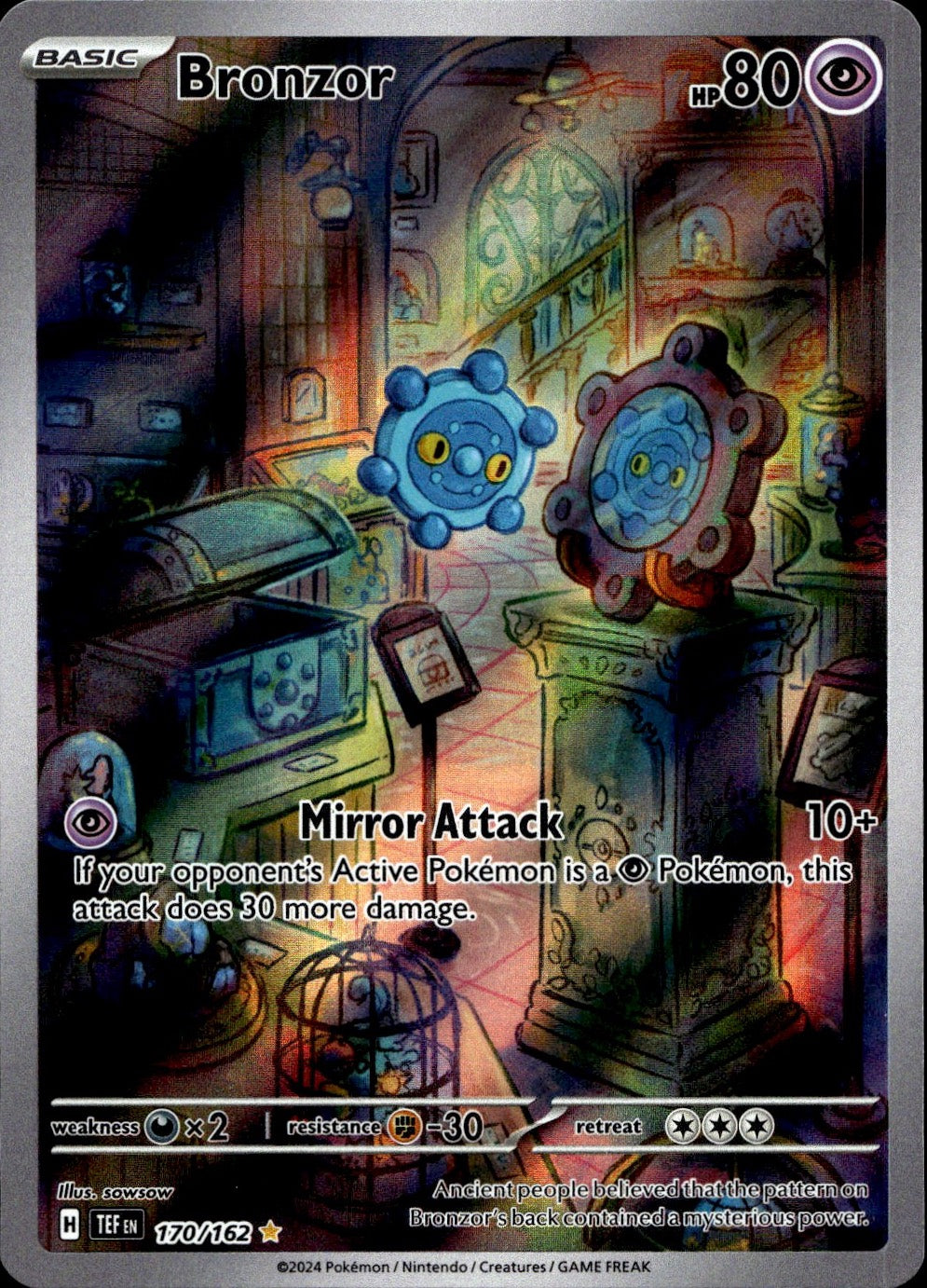 Bronzor 170/162 Illustration Rare Temporal Forces Pokemon Near Mint