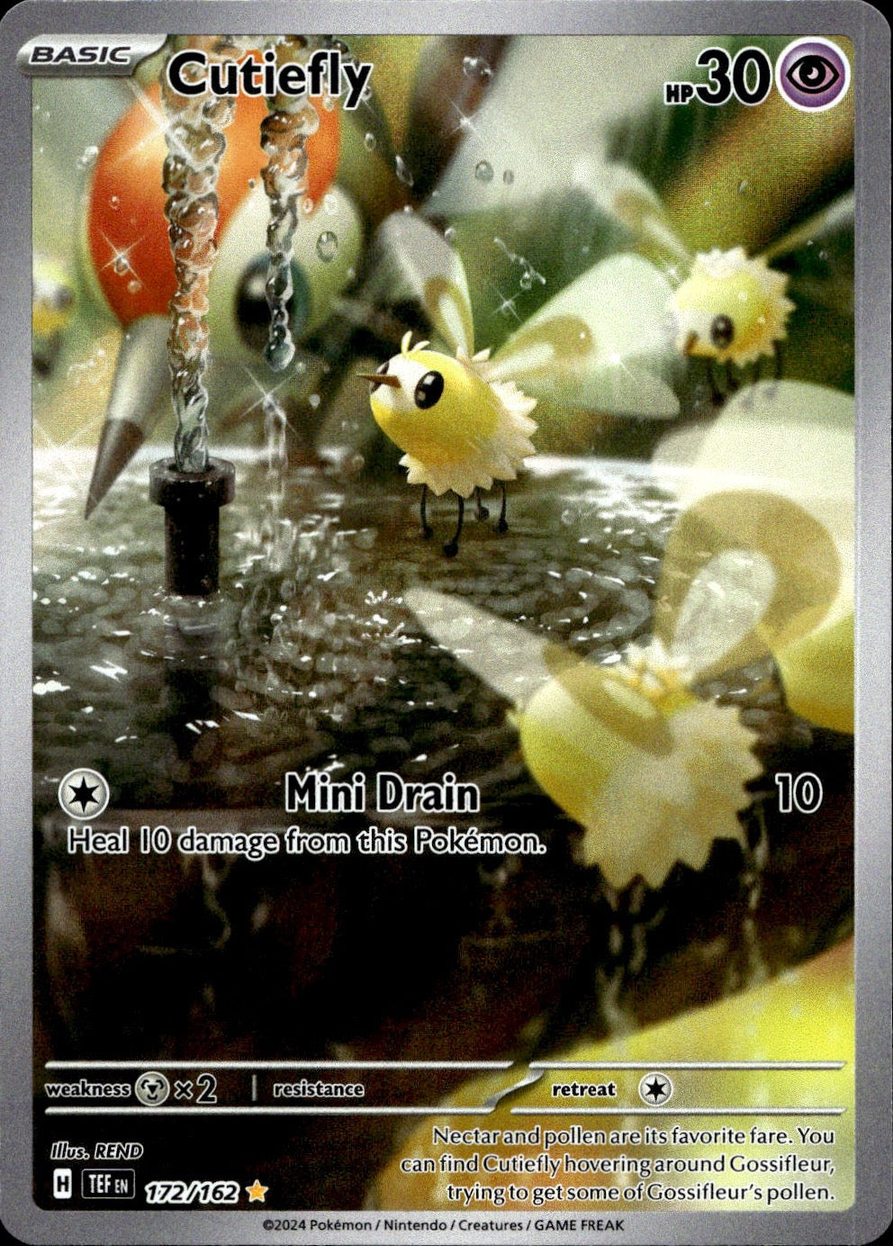 Cutiefly 172/162 Illustration Rare Temporal Forces Pokemon Near Mint