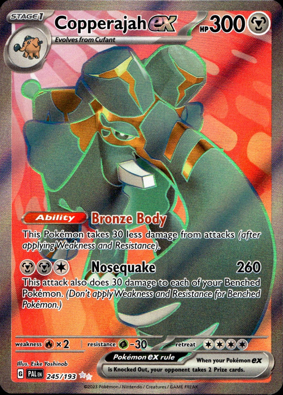 Copperajah ex 245/193 Ultra Rare Paldea Evolved Pokemon Near Mint
