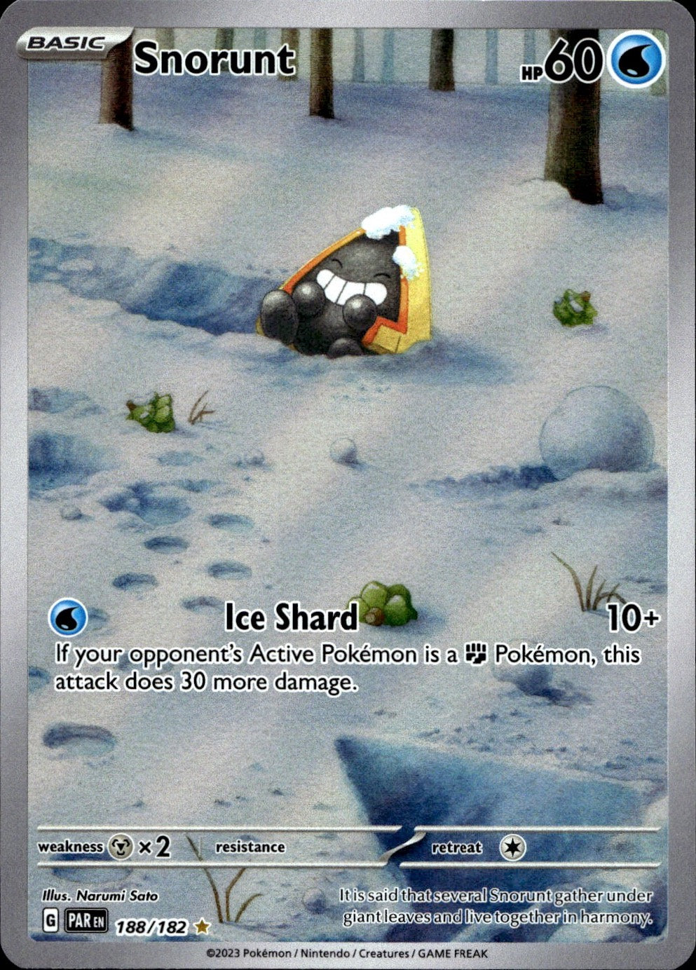 Snorunt 188/182 Illustration Rare Paradox Rift Pokemon Near Mint