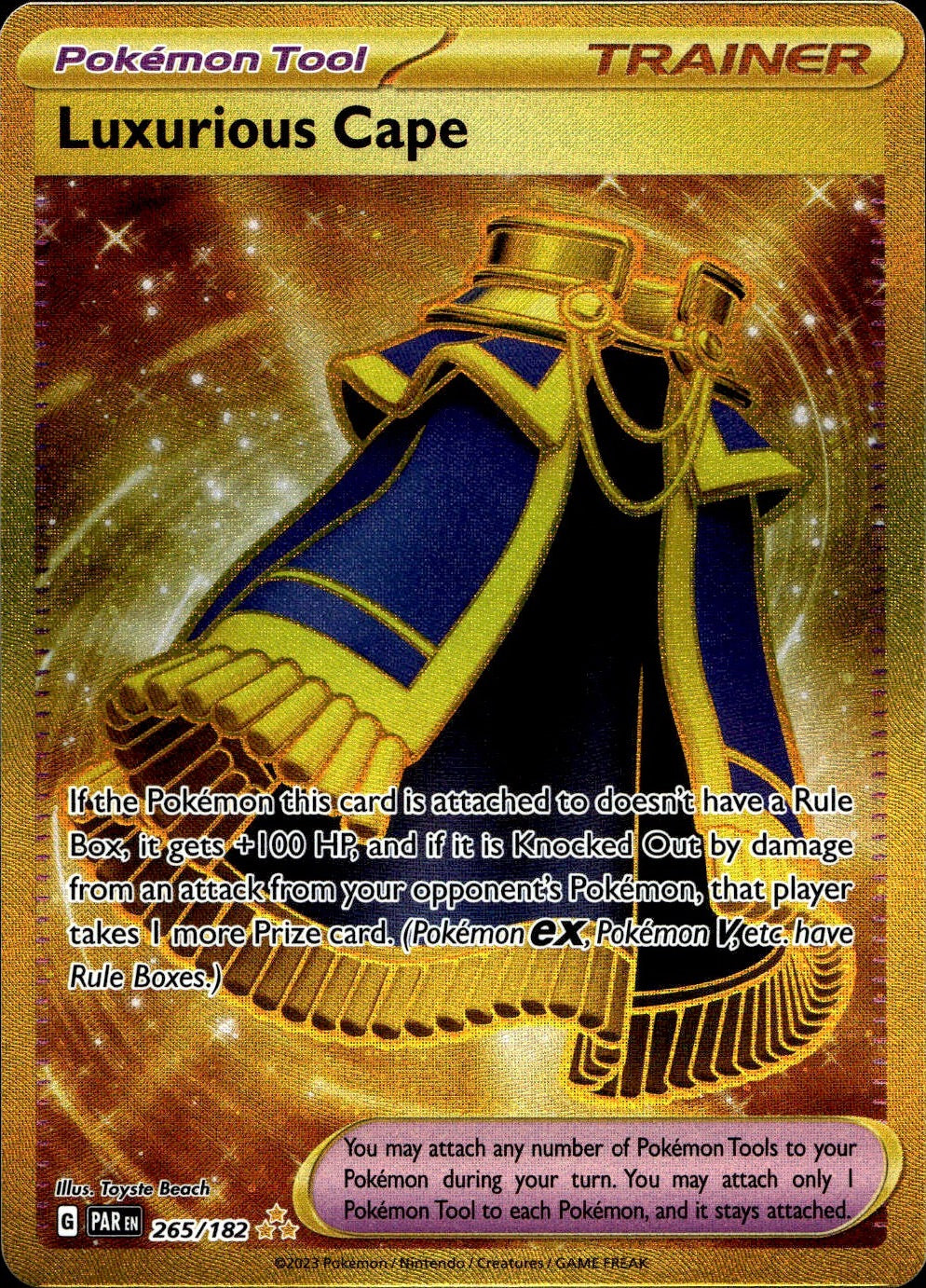 Luxurious Cape 265/182 Hyper Rare Paradox Rift Pokemon Near Mint