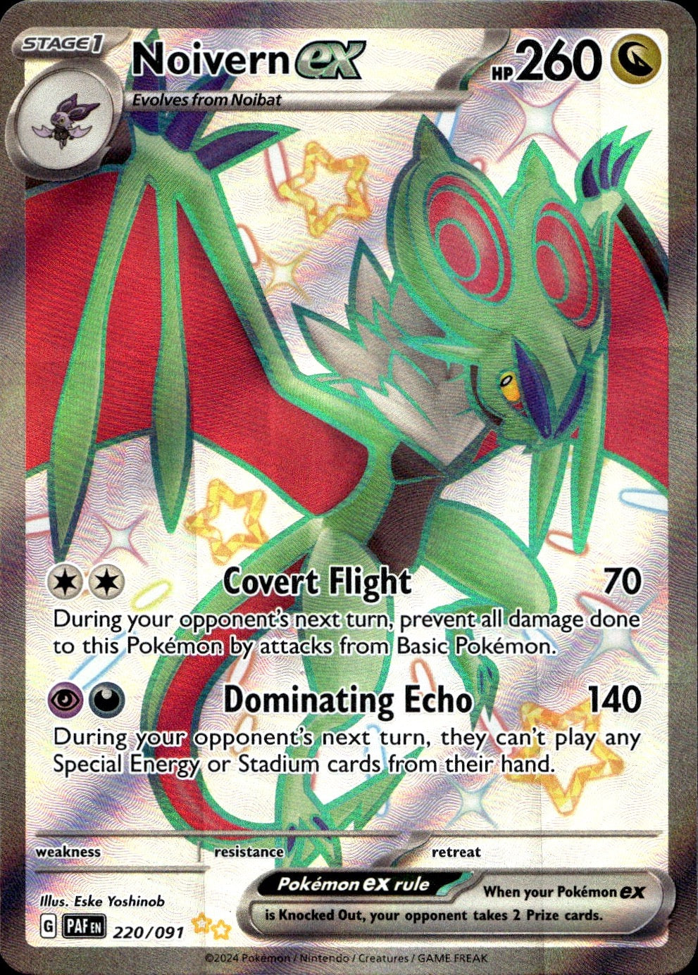 Noivern ex 220/091 Shiny Ultra Rare Paldean Fates Pokemon Near Mint