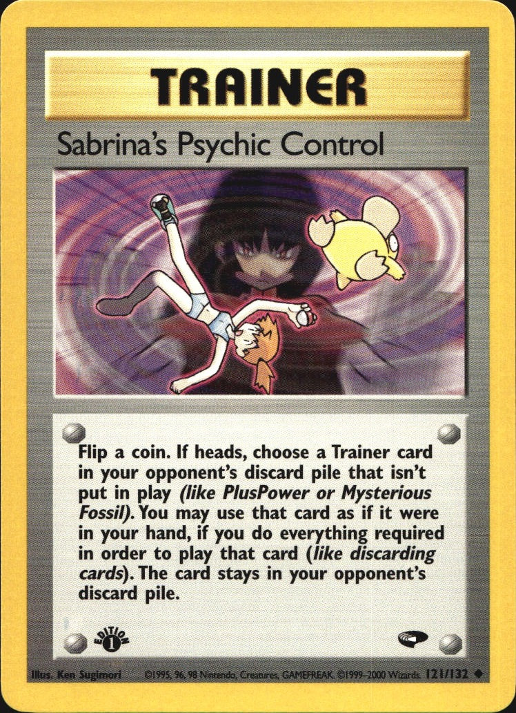 Sabrina's Psychic Control 121/132 Uncommon Gym Challenge Pokemon 1st Edition NM Chibi Collectables Sabrina's Psychic Control 121/132 Uncommon Gym Challenge Pokemon 1st Edition NM Chibi Collectables