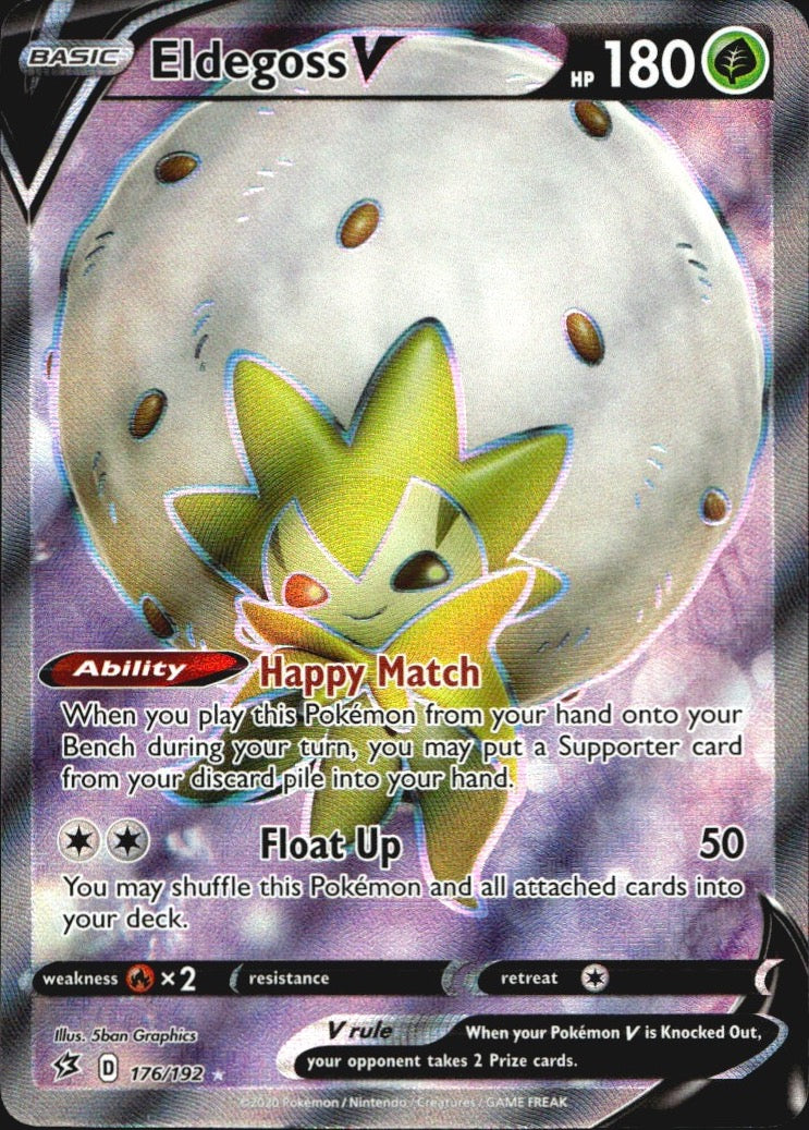 Eldegoss V 176/192 Rebel Clash Ultra Rare Pokemon Holo Near Mint